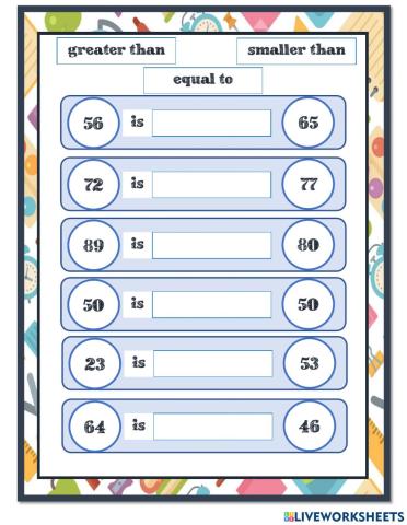 Greater than smaller than