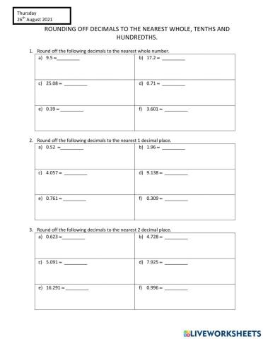 Rounding off decimals