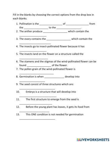 Pollination and germination