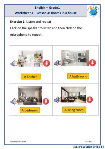 G1-Rooms in your house