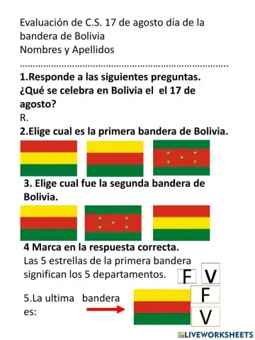 Dia de la bandera de  Bolivia