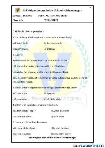 Light shadow and reflection