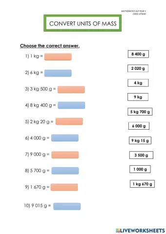 Mathematics dlp year 3
