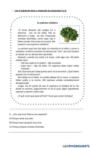 Comprensión lectora 4