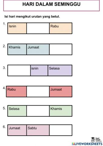 Hari Dalam Seminggu 3