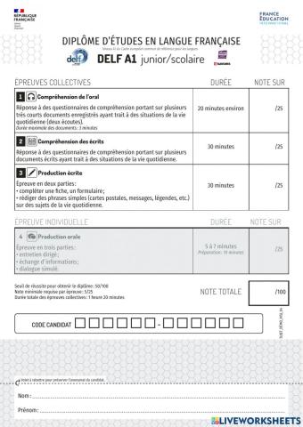 DELF A1 Junior with audio