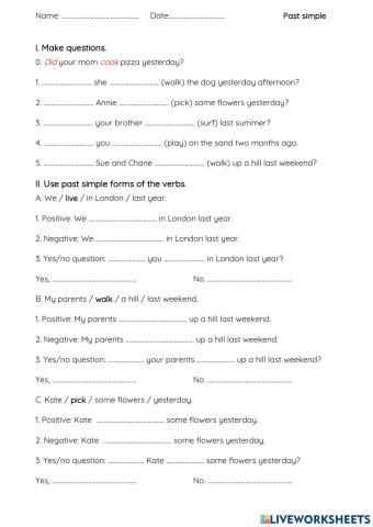 Past simple (regular verbs)