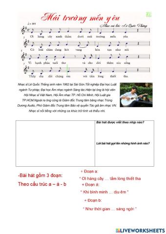 Âm nhạc 7. mái trường mén yêu