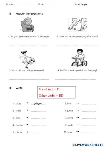 Past simple (regular verbs)
