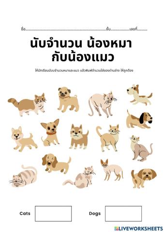 นับจำนวนหมา แมว