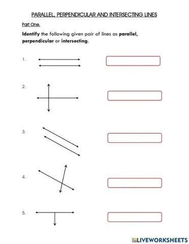 Parallel, Perpendicular and intersecting lines