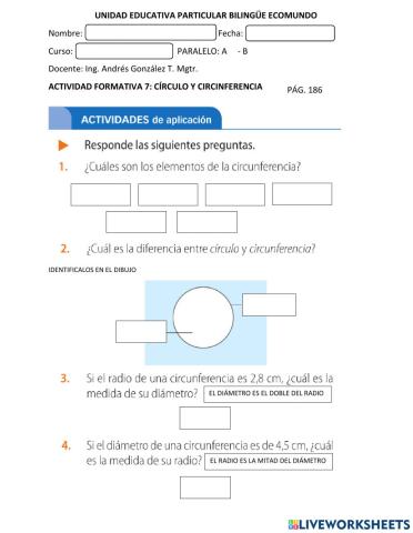 Círculo y circunferencia