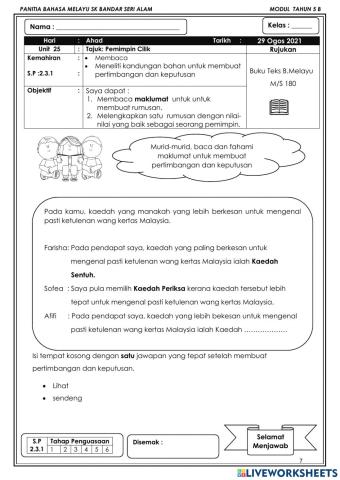 KELAS BAHASA MELAYU TAHUN 5
