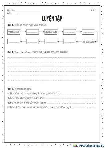 Toán 2.2 - Luyện tập