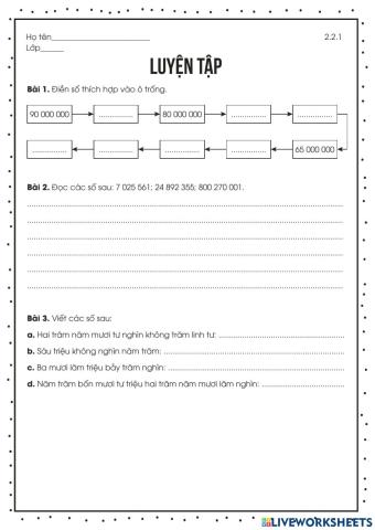 Toán 2.2 - Luyện tập