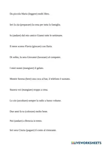 PASSATO PROSSIMO vs IMPERFETTO