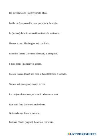 PASSATO PROSSIMO vs IMPERFETTO