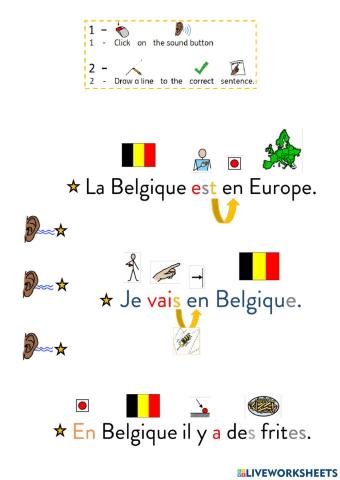 Sentences about Belgique - Year 4