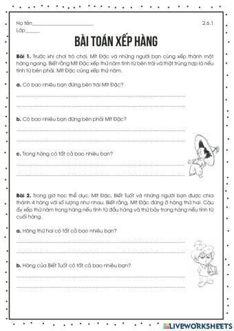 Toán 2.6 - Bài toán xếp hàng