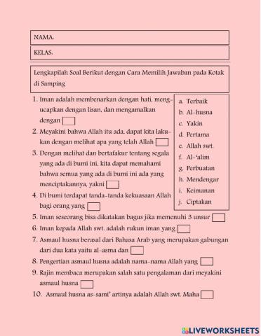 Beriman Kepada Allah swt.