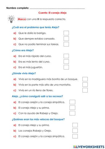 28.1 Lenguaje Cuento: El conejo Alejo Lectura 30.08