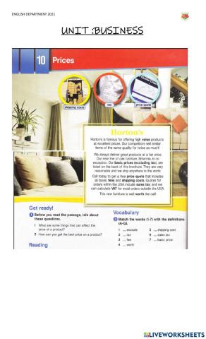 Business: Prices Vocabulary