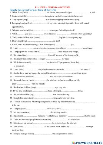 E11-gerund and tenses