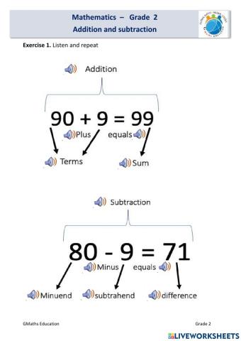 G2(tta)-addition &subtraction