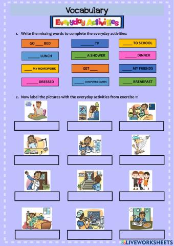 Vocabulary for Routines, Habits, Repeated Actions