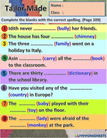 Year 6 Unit 11 Tailor Made