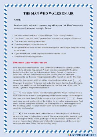 The man who walks on air