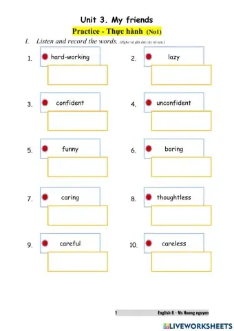 E6U3 My friends (prac No1)