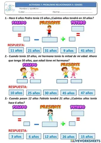 Problemas sobre edades