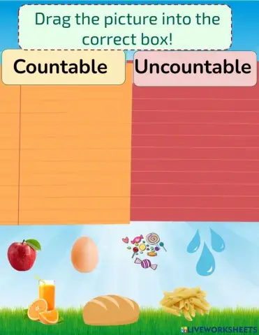 Countable & Uncountable Food