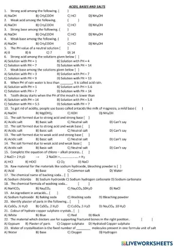 Acids, bases and salts
