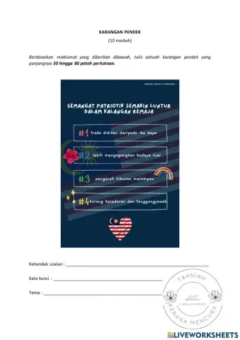 LATIHAN KARANGAN PENDEK 1 (langkah 1)