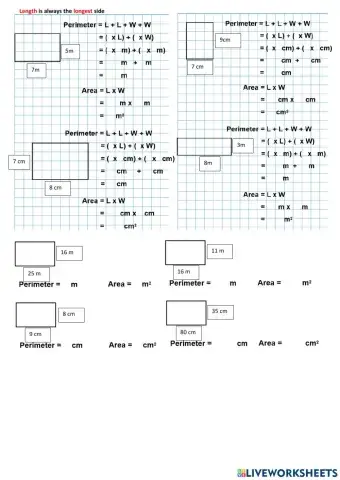 Area and Perimeter Scaffolded Set 2