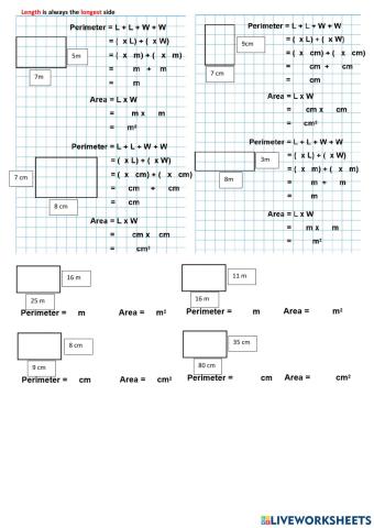 Area and Perimeter Scaffolded Set 2