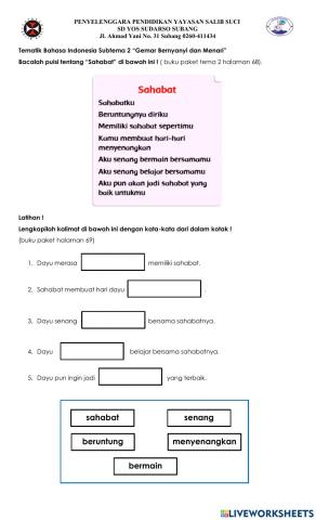 Mengidentifikasi Puisi Tentang Sahabat
