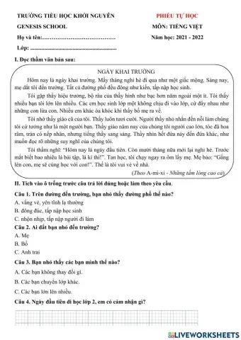 Tiếng Việt tuần 1