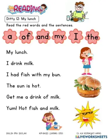 My Ditty Book: Ditty 12 - My lunch