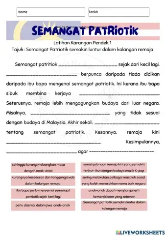 LATIHAN KARANGAN PENDEK 1 (langkah 3)