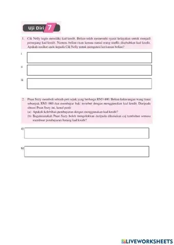 Menjelaskan maksud kredit dan hutang, dan seterusnya menghuraikan pengurusan bijaksana tentang kredit dan hutang.