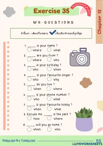 Chapter 12 WH-Questions