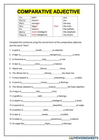 COMPARATIVE ADJECTIVE 