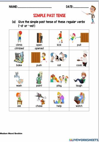 On holiday-past tense