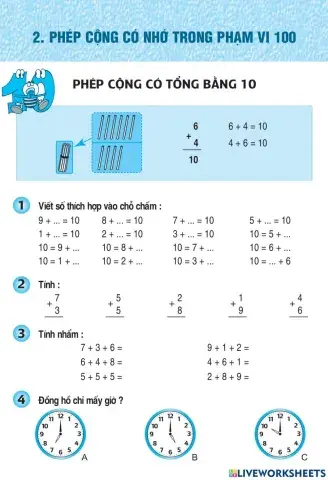 Phép cộng trong phạm vi 10