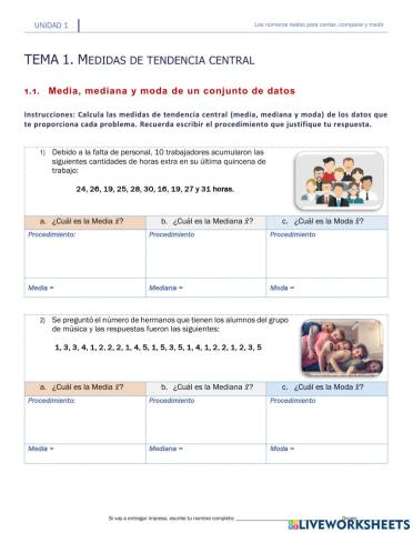 I.1.1. Media, mediana y moda de un conjunto de datos