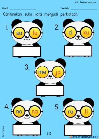 Perkataan kvkv bahagian 01