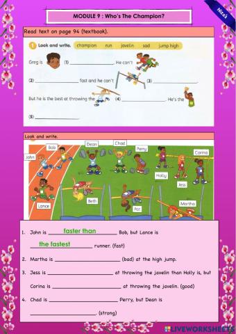 Y4 Module 9 : who's the champion?